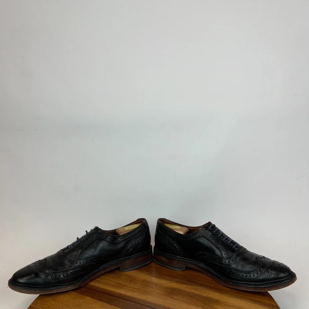 Mens Allen Edmonds McTavish Black Leather Wingtip Brogue Dress Shoes Size 10.5 B